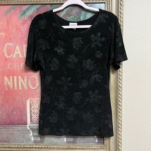 Jonden Black Floral Short Sleeve Top